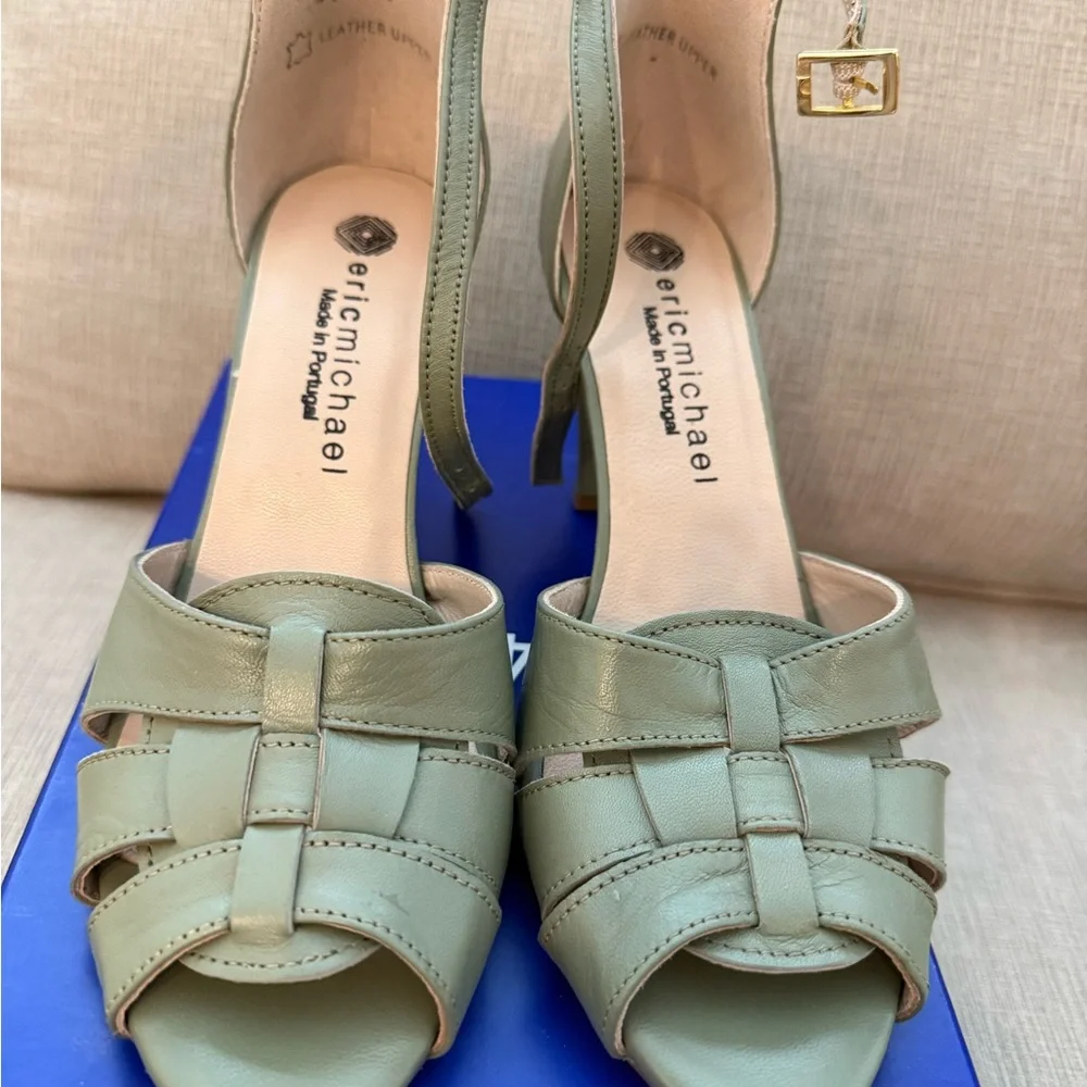 Eric Michael Women's Sage Green Heels - Picture 2 of 7